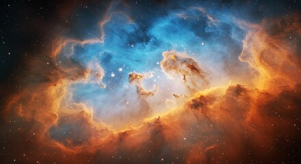 Fototapeta premium Cosmic Canvas: Nebula's Embrace
