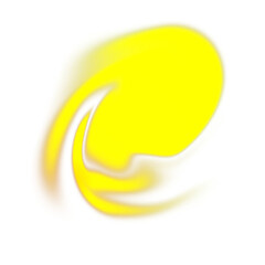 Rounded Abstract Yellow Shape with Gradient on Transparent Background
