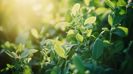 Obraz premium Lush green foliage bathed in sunlight (2)