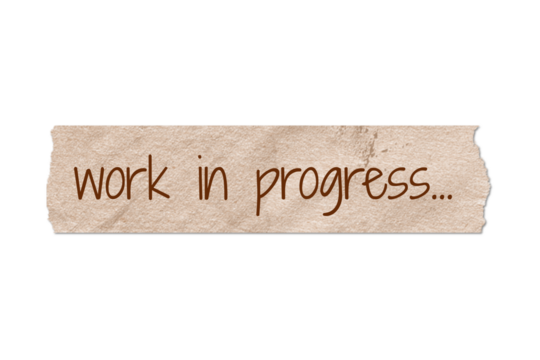 "Work in Progress" sign on a textured, torn paper background, progress over perfection concept PNG