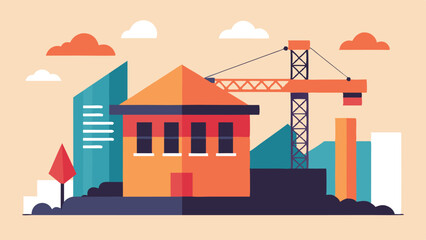 Building Construction Site Development Illustration Vector Design
