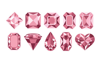 Collection of Pink Gemstone Shapes
