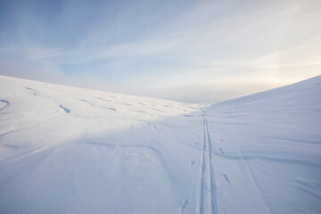 Winter landscape in Pallas Yllastunturi National Park, Lapland, Finland