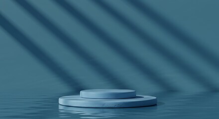 Serene Blue: 3D Rendered Minimalism