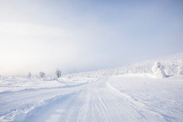 Winter landscape in Pallas Yllastunturi National Park, Lapland, Finland