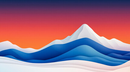 climate change impact with ecosystems and extreme weather. A calming depiction of glowing snow-capped mountains experiencing unseasonal thawing due to extreme heat