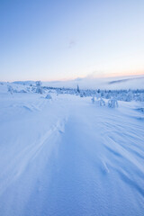 Winter landscape in Pallas Yllastunturi National Park, Lapland, Finland