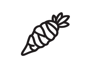 Decorative Ginger Root Icon in Elegant Line Artwork