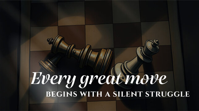 A deep and meaningful image Iof ispirational chess quote and words motivation for live journey
