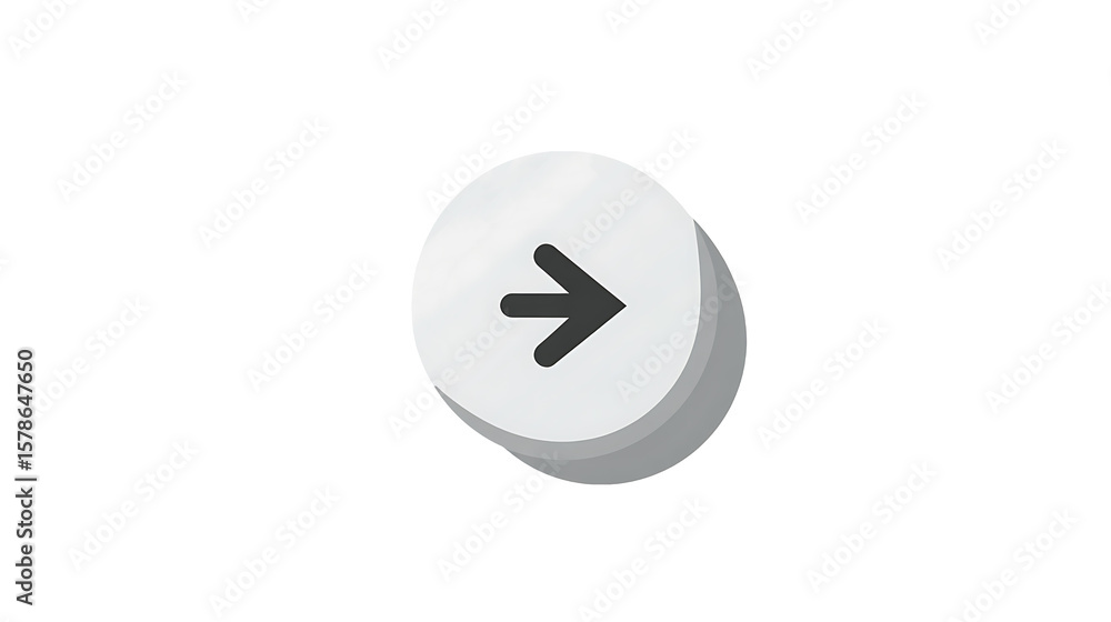 Fototapete a stylized right arrow within a white circular button points the way forward, suitable for interface