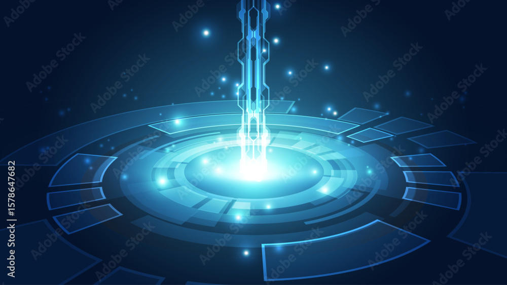 Poster abstract technology background, vector illustration. futuristic user interface. hud element.