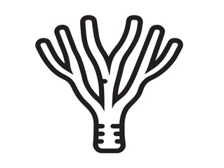 Minimal horseradish root vegetable vector line icon