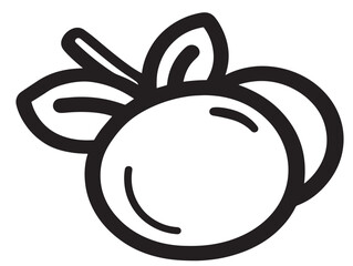 Vibrant huckleberry drawing with clean vector lines