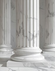 White Marble Columns Classical Architecture