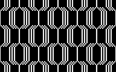 Seamless black and white geometric pattern. Vector Illustration.