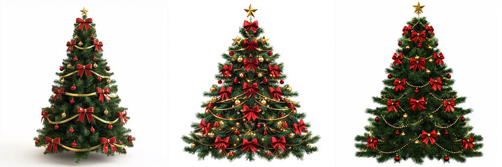christmas tree decoration; Christmas tree  with red bows