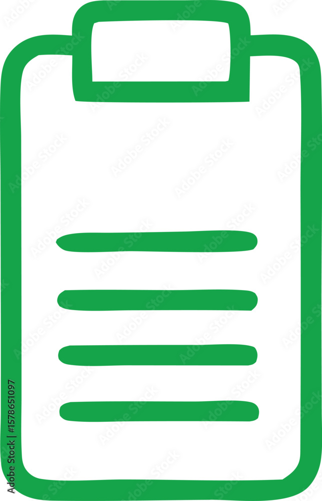 Aufkleber simple green clipboard icon with four lined pages representing a to do list or checklist