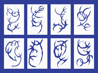 Sharp Tribal Symbols in Blue Style