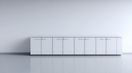White Cabinet Against Wall