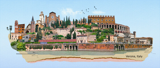 Collage With Castel San Pietro