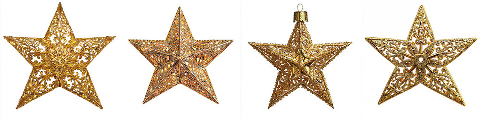 glittering golden Christmas star ornament intricate