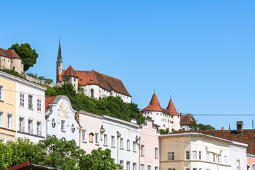 Fototapeta premium Beautiful Cityscape Of Historic Burghausen