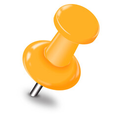 Orange Pushpin, Free Trial, PNG File, Transparent Background, Thumbtack for Sticky Notes, Memos,  Maps, Journals, Scrapbooks 	