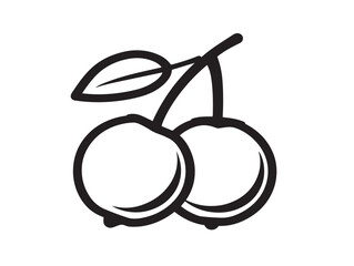 Sweet Longan Small Fruit Line Art Drawing