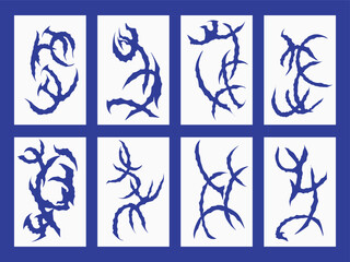 Set of Tribal Flame Tattoo Designs