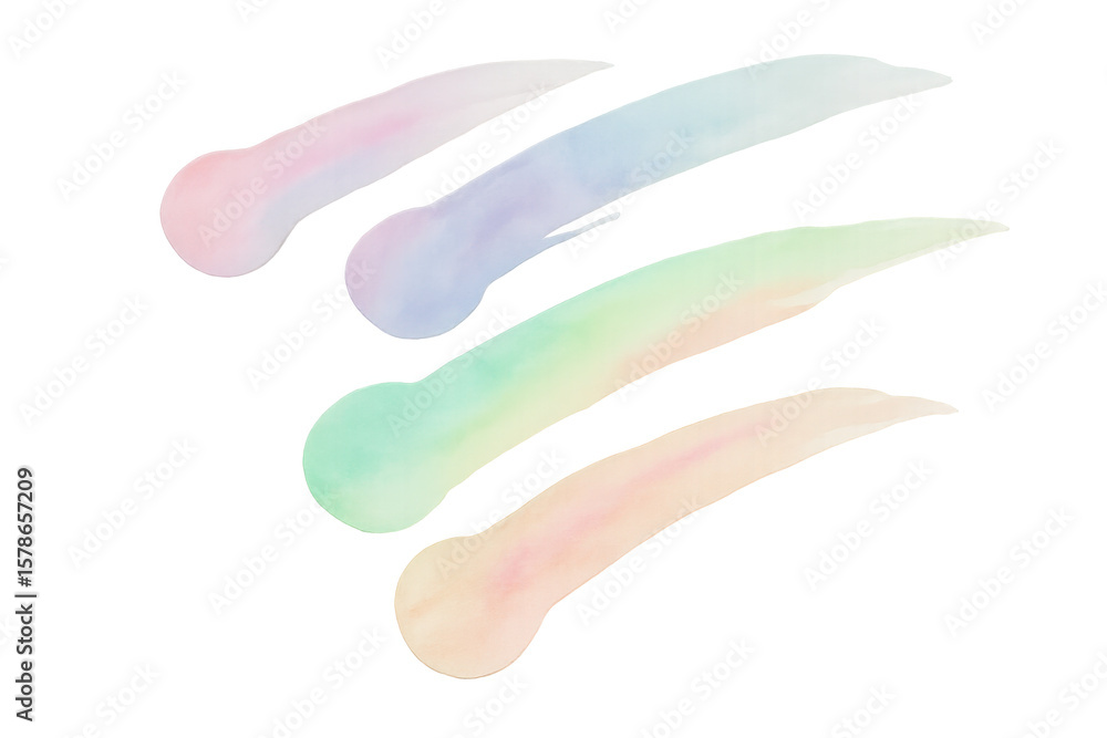 Leinwandbilder Colorful paintbrush strokes merging dynamically, creating gradient transition with translucent visual depth and artistic expression