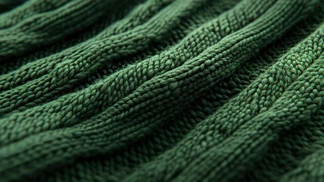 Yarn knit pattern on fabric with detailed texture and stitch definition