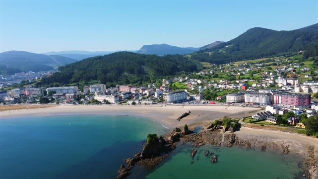 Covas beach embraces the city of viveiro in galicia, spain