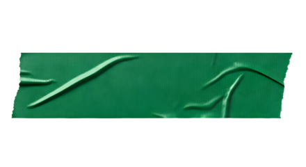 Emerald Green Ripped Tape Strip On Transparent Background