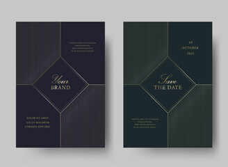Luxury golden vector invitation card template