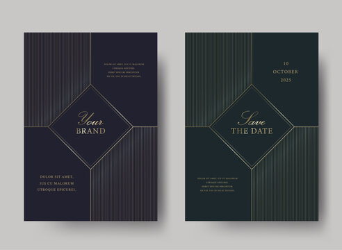 Luxury golden vector invitation card template