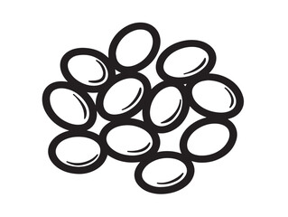 Natural Mung Beans Clean Line Vector Style