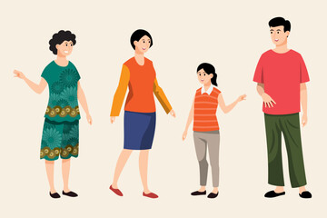 Fototapeta premium Local Thai character set in modern style vector illustration