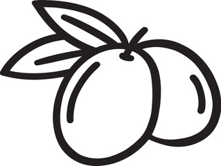 Organic Olive Fruit Icon in Modern Vector Style
