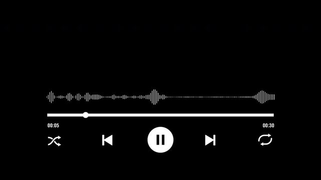 music player with visualizer overlay animation