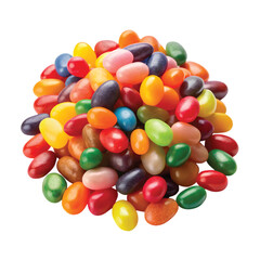 Obraz premium Jelly Beans in Assorted Colors: A pile of colorful jelly beans in various colors and flavors, isolated PNG