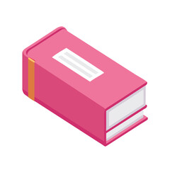 pink book isolated on white background