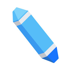 Isometric Blue Crystal or Magic Gemstone Vector for Game Assets or Technology Design