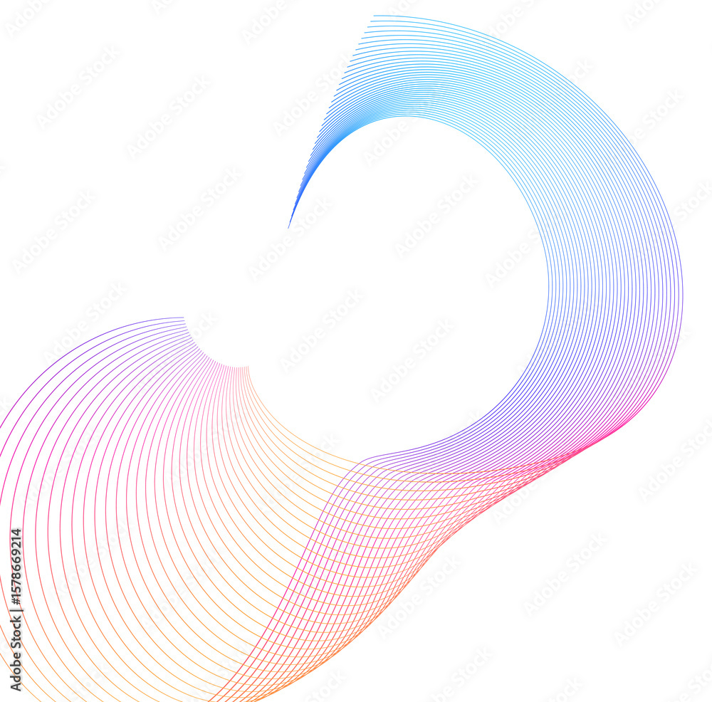 Poster abstract wavy stripes. colors lines created using blend tool. vector report cover page design elemen