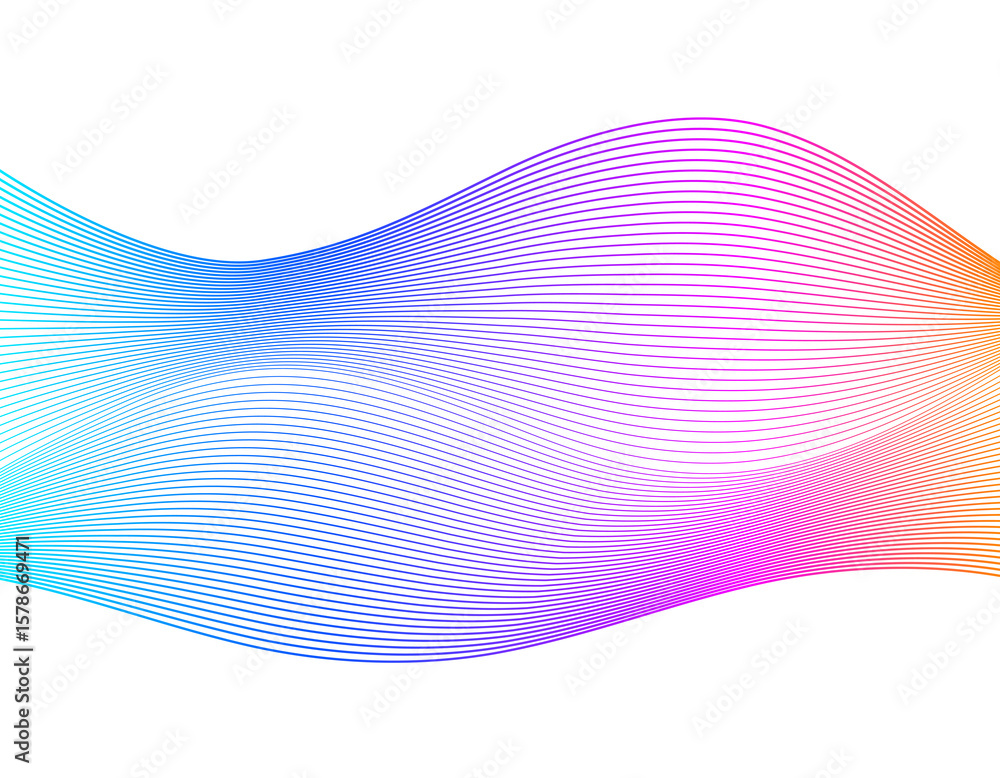 Poster design elements. wave of many sparkling lines. abstract circle glow wavy shape on a white background