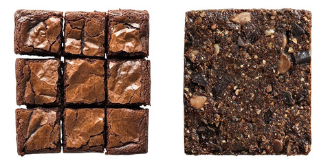 Set of brownie isolated on transparent background