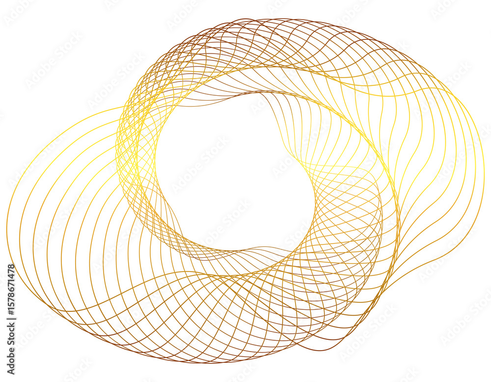Aufkleber spirals design elements. wave of many lines circle ring. abstract vertical wavy stripes on white bac