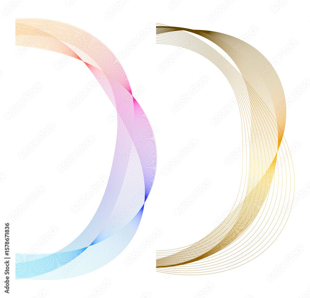 Poster creative line art. black shiny waves with lines created using blend tool design elements. wave of ma