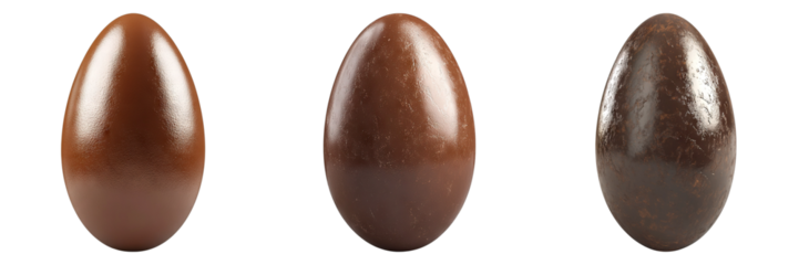 Set of chocolate egg isolated on transparent background
