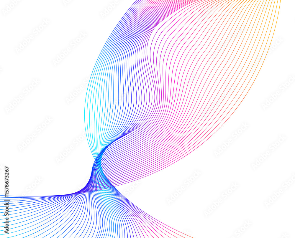 Poster design elements. wave of many sparkling lines. abstract circle glow wavy shape on a white background
