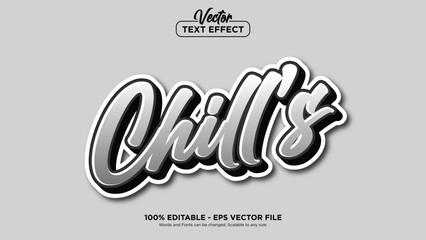 Chill's text effect, minimalistic style EPS Vector editable text effect.